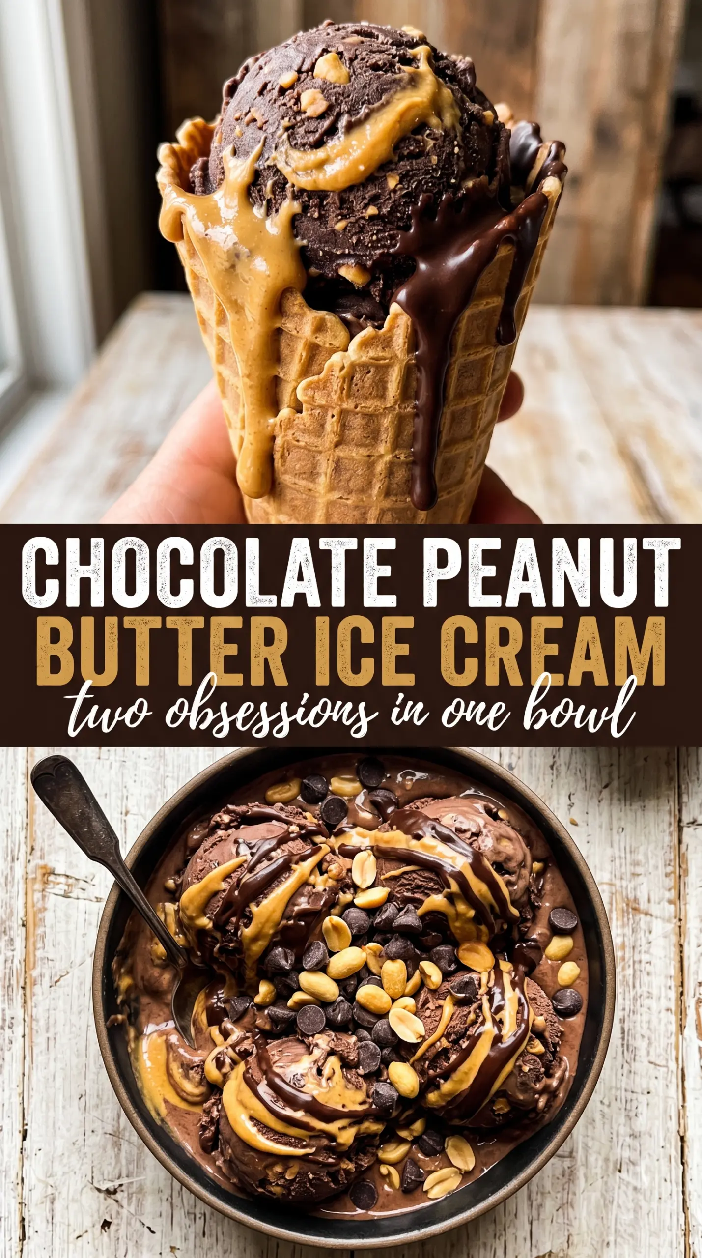 Scoop of homemade ice cream in a bowl