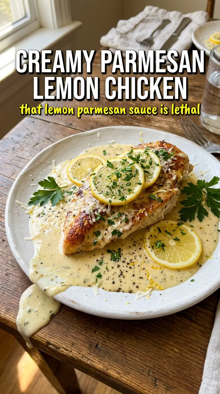 Creamy Parmesan Lemon Chicken golden seared bright glossy
