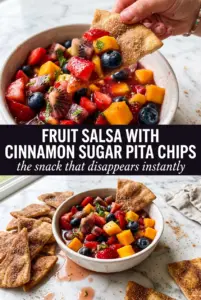 Fruit Salsa with Cinnamon Sugar Pita Chips