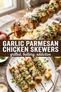 Garlic Parmesan Chicken Skewers