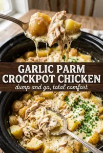 Garlic Parmesan Crockpot Chicken and Potatoes