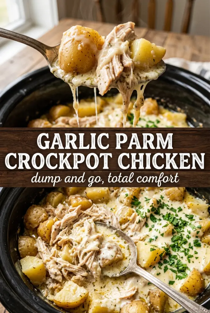 Garlic Parmesan Crockpot Chicken and Potatoes