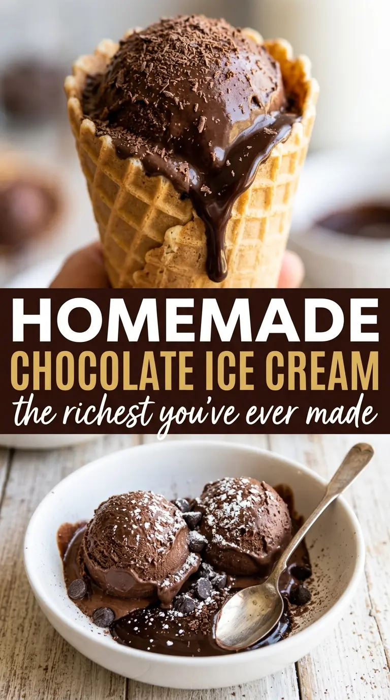 Homemade Chocolate Ice Cream dark creamy custard
