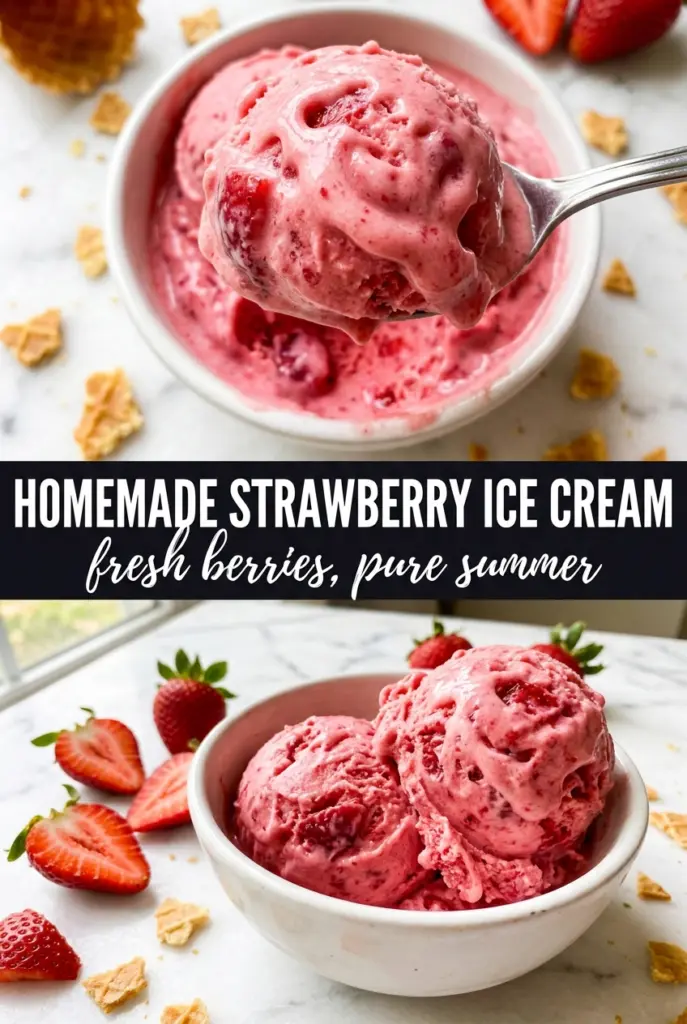 Homemade Strawberry Ice Cream