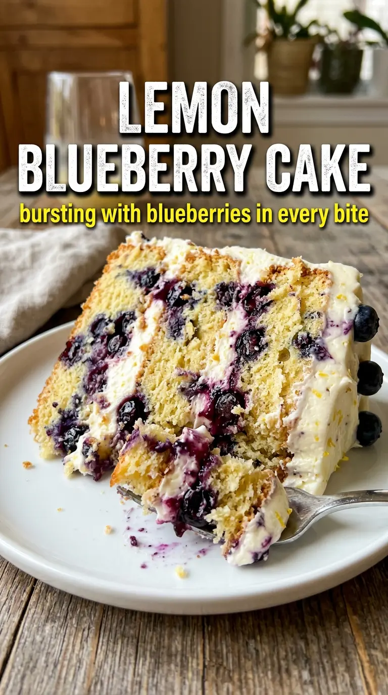 Lemon Blueberry Cake bright berries creamy frosting