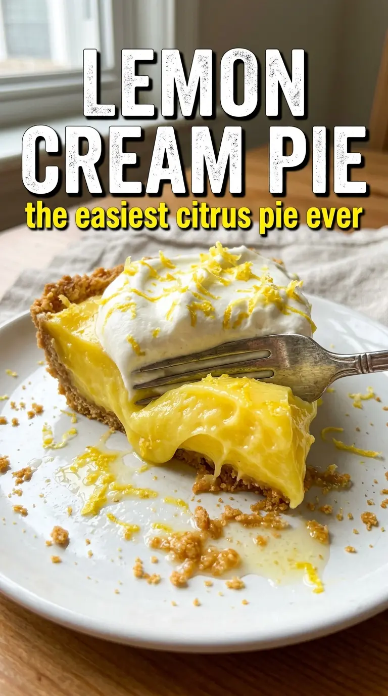 Lemon cream pie silky lemon filling whipped cream