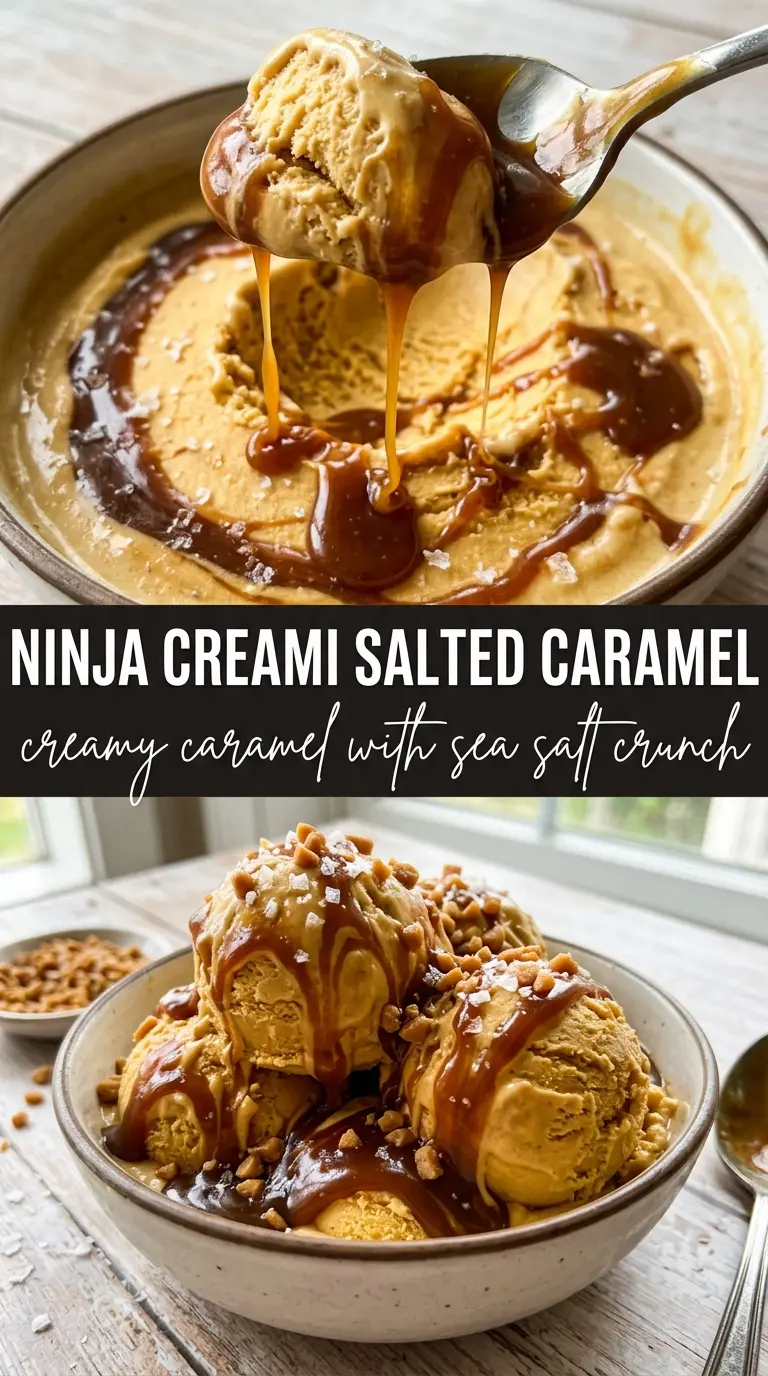 Ninja Creami salted caramel ice cream rich creamy caramel