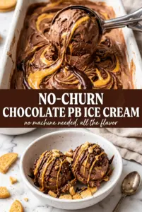 No-Churn Chocolate Peanut Butter Ice Cream