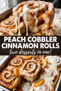 Peach Cobbler Cinnamon Rolls