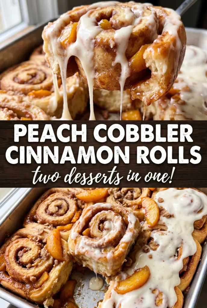 Peach Cobbler Cinnamon Rolls