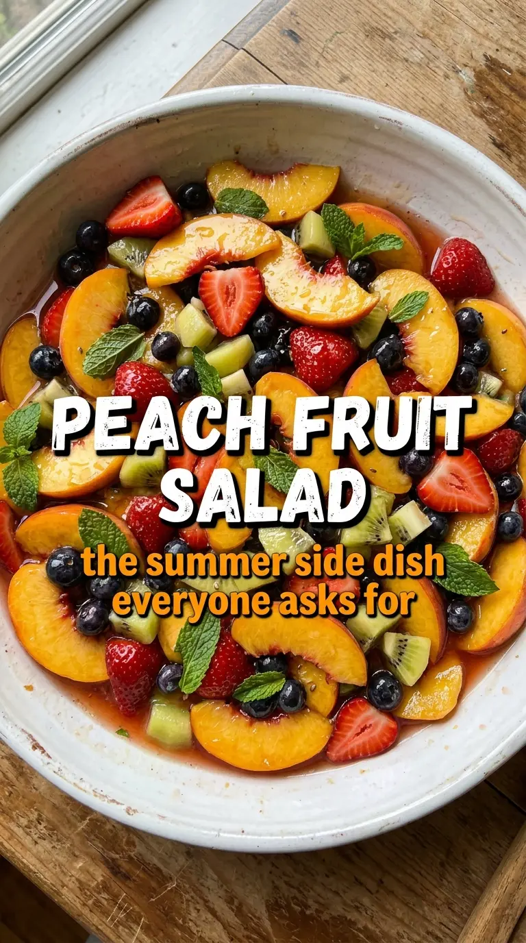 Peach Fruit Salad juicy berries mint