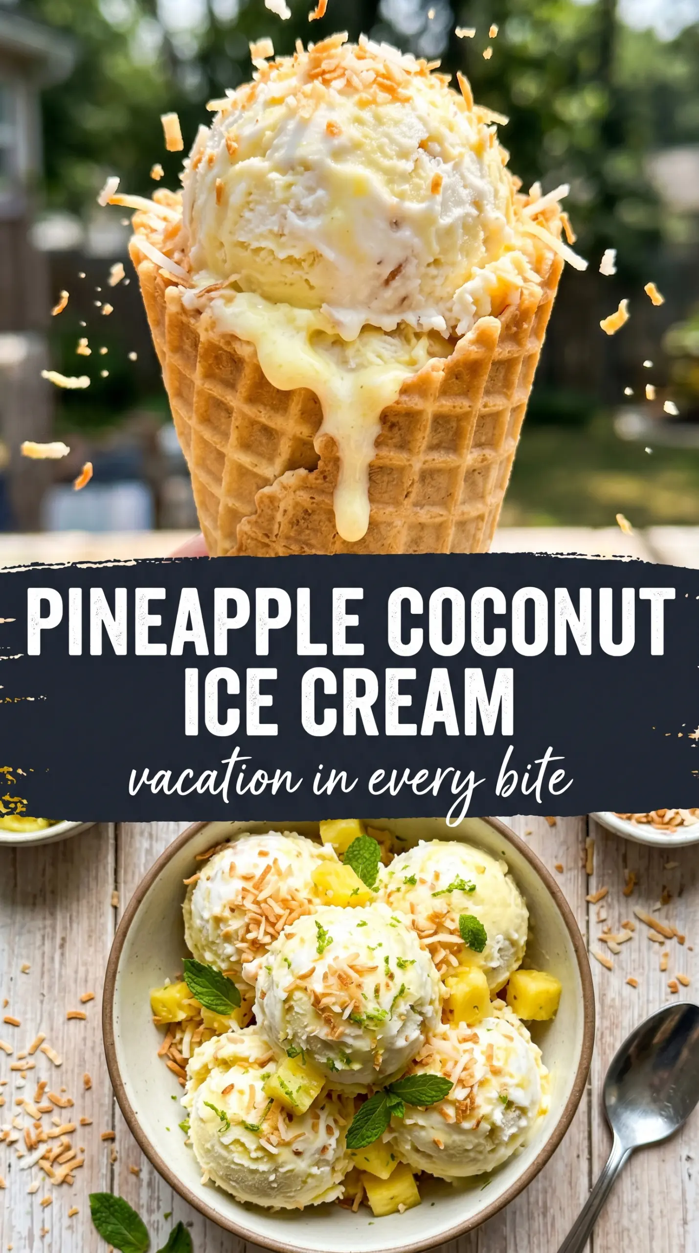 Pineapple Coconut Ice Cream tropical creamy