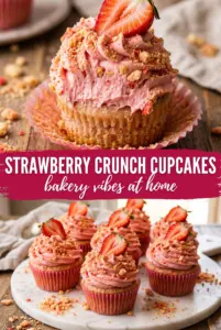 Strawberry Crunch Cupcakes