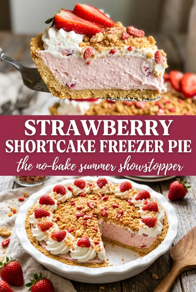 Strawberry Shortcake Freezer Pie