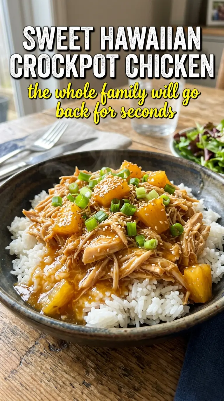 Sweet Hawaiian Crockpot Chicken sticky pineapple teriyaki