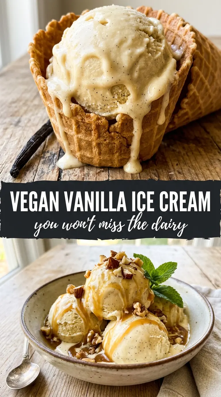 Vegan Vanilla Ice Cream creamy coconut, vanilla
