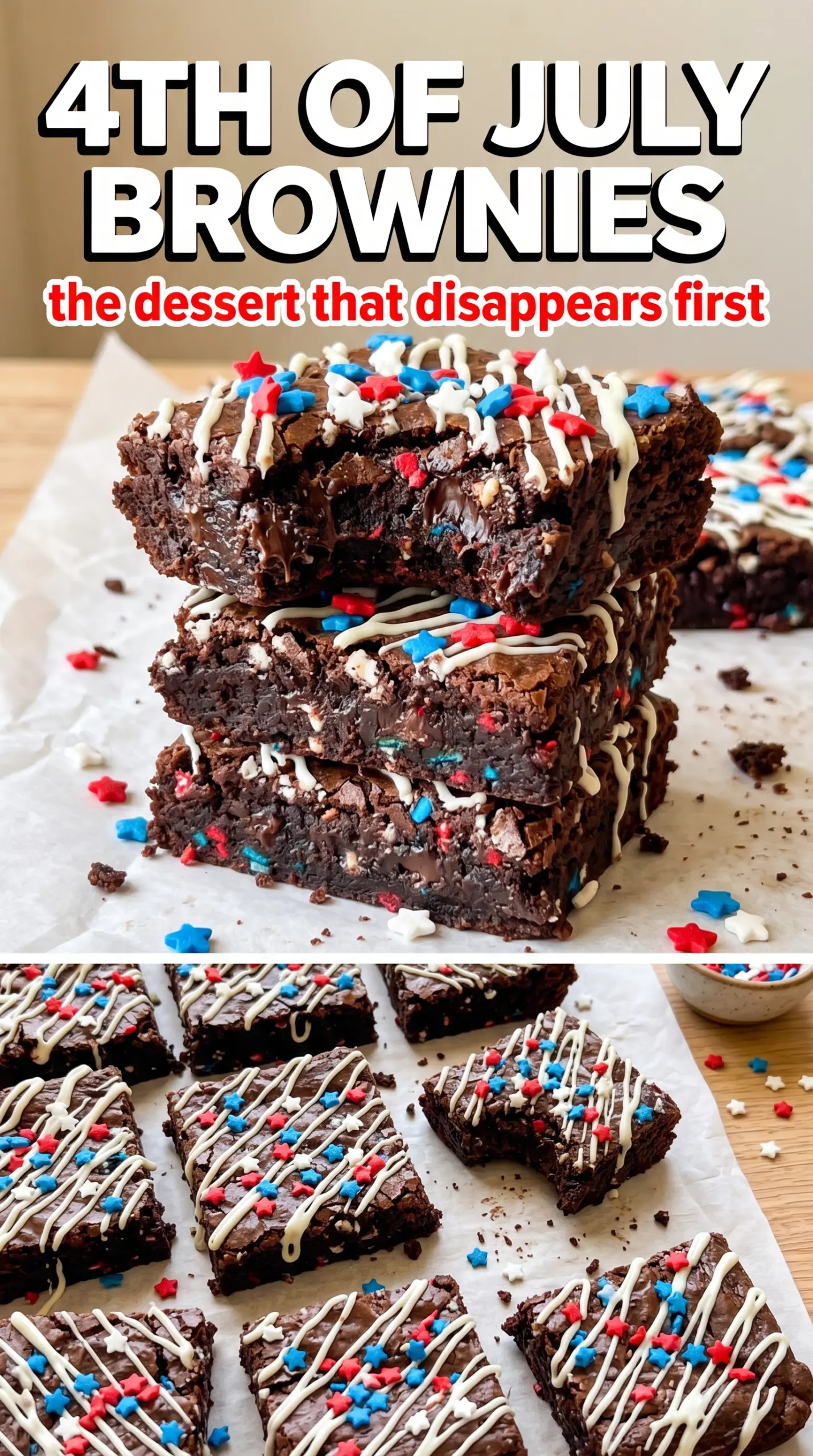 4th of July brownies festive berry flag
