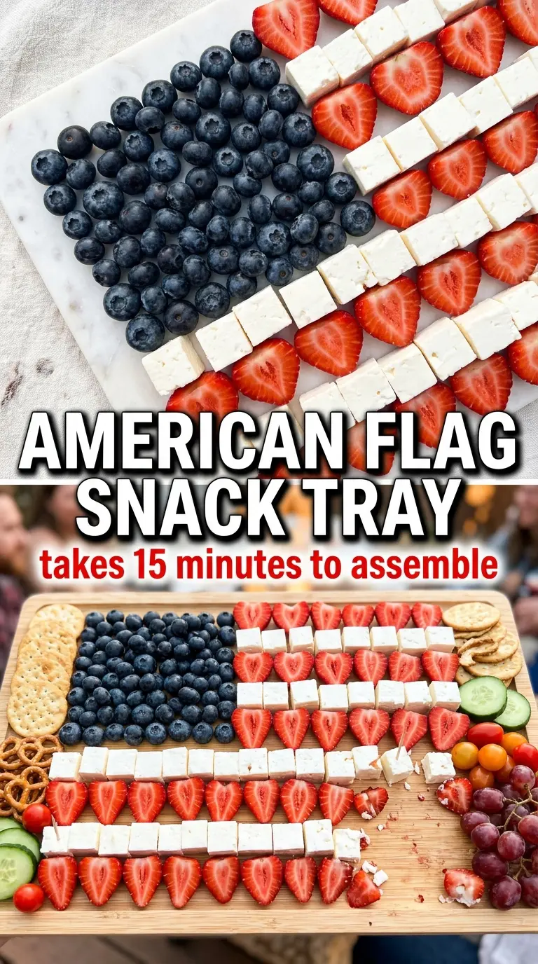 American flag snack tray red white blue patriotic