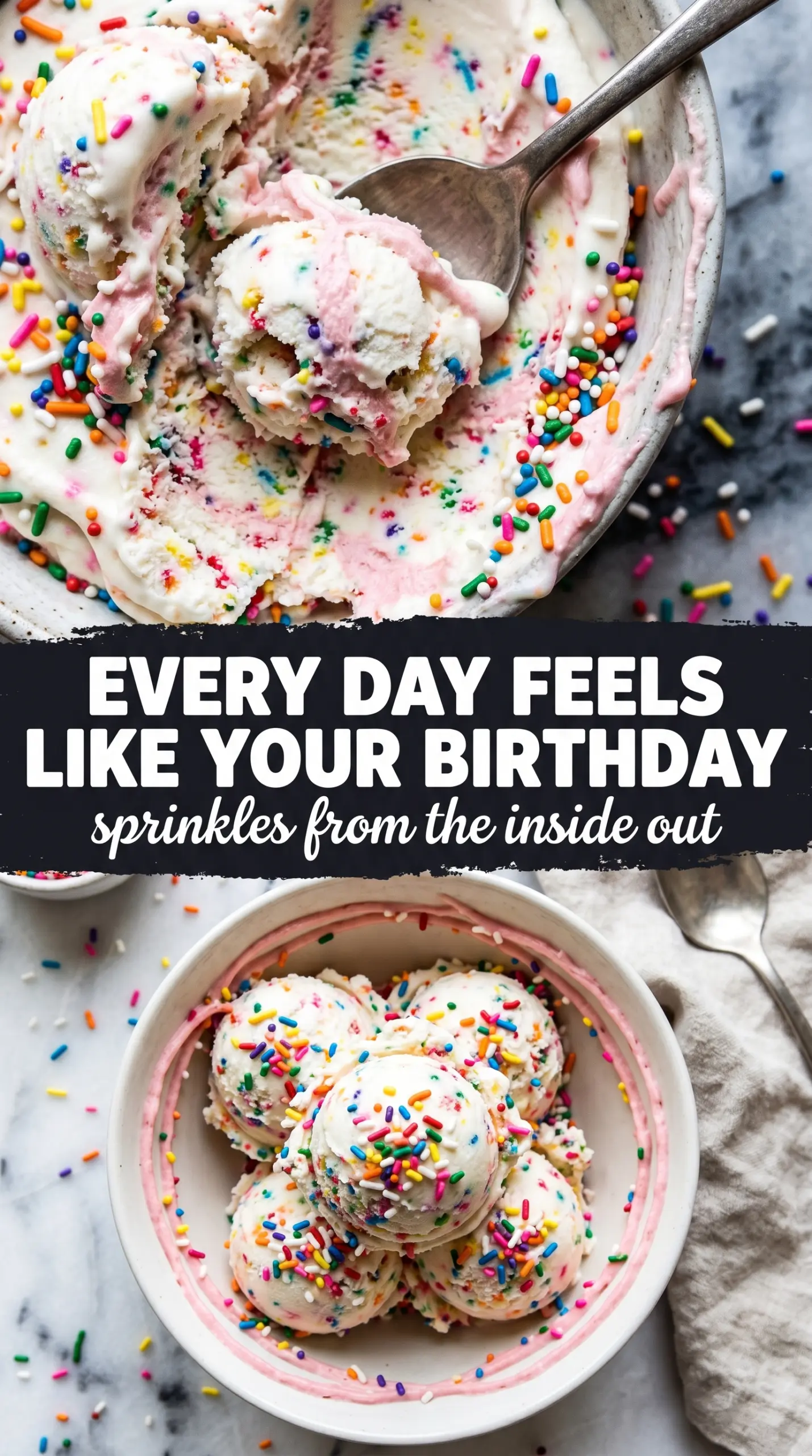 Birthday Cake Homemade Ice Cream creamy sprinkle-studded
