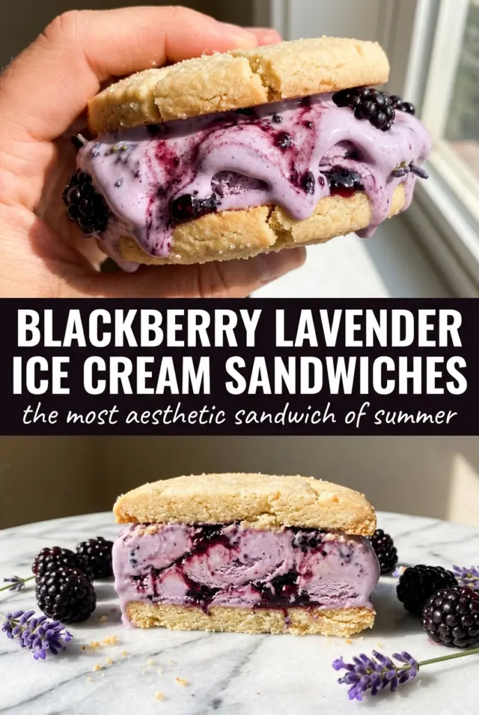 Blackberry Lavender Ice Cream Sandwiches