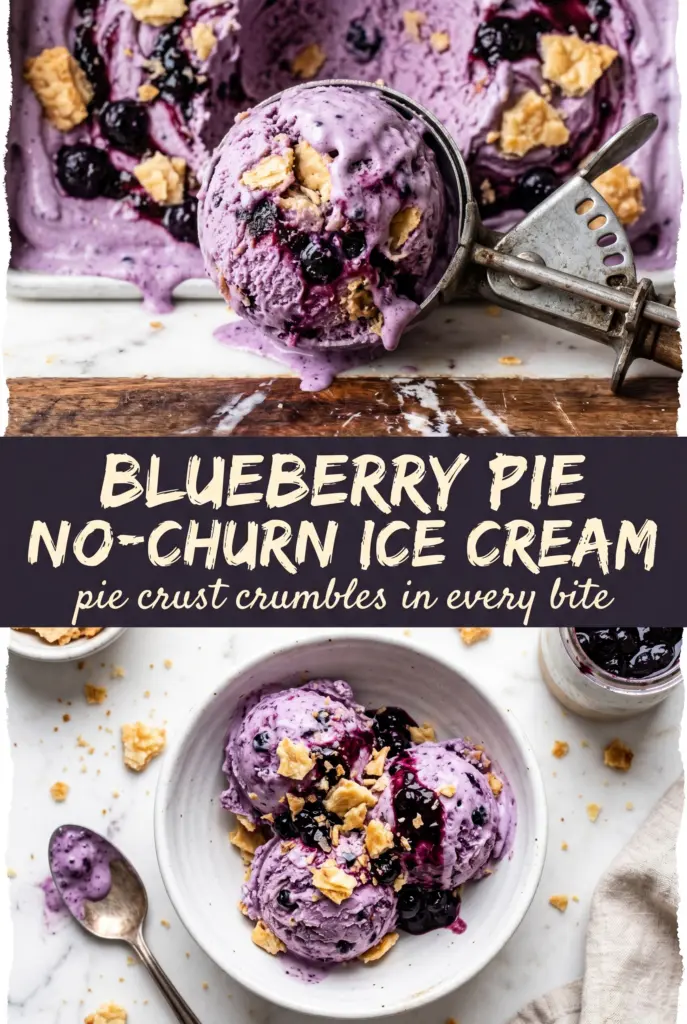 Blueberry Pie No-Churn Ice Cream