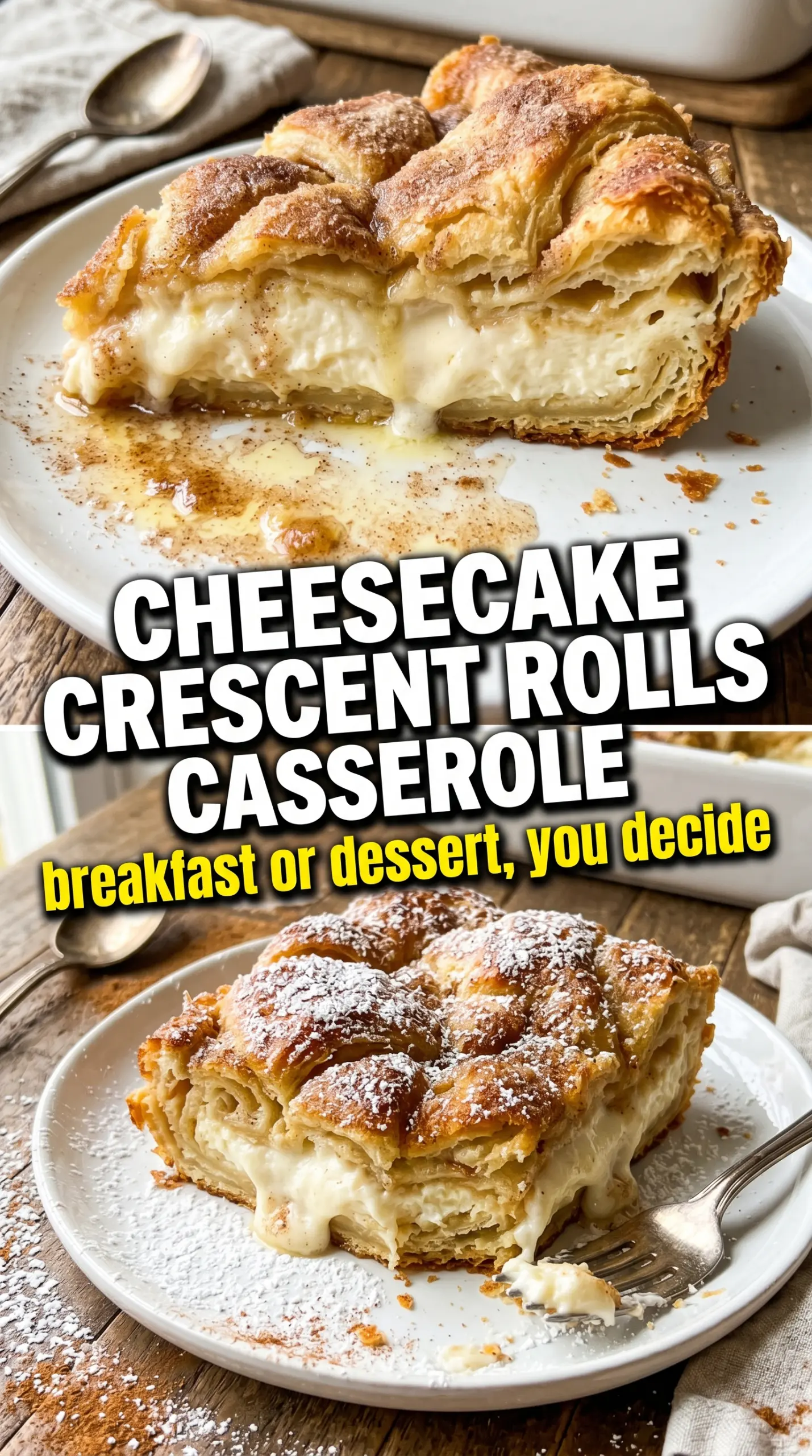 Cheesecake Crescent Rolls Casserole creamy flaky cinnamon