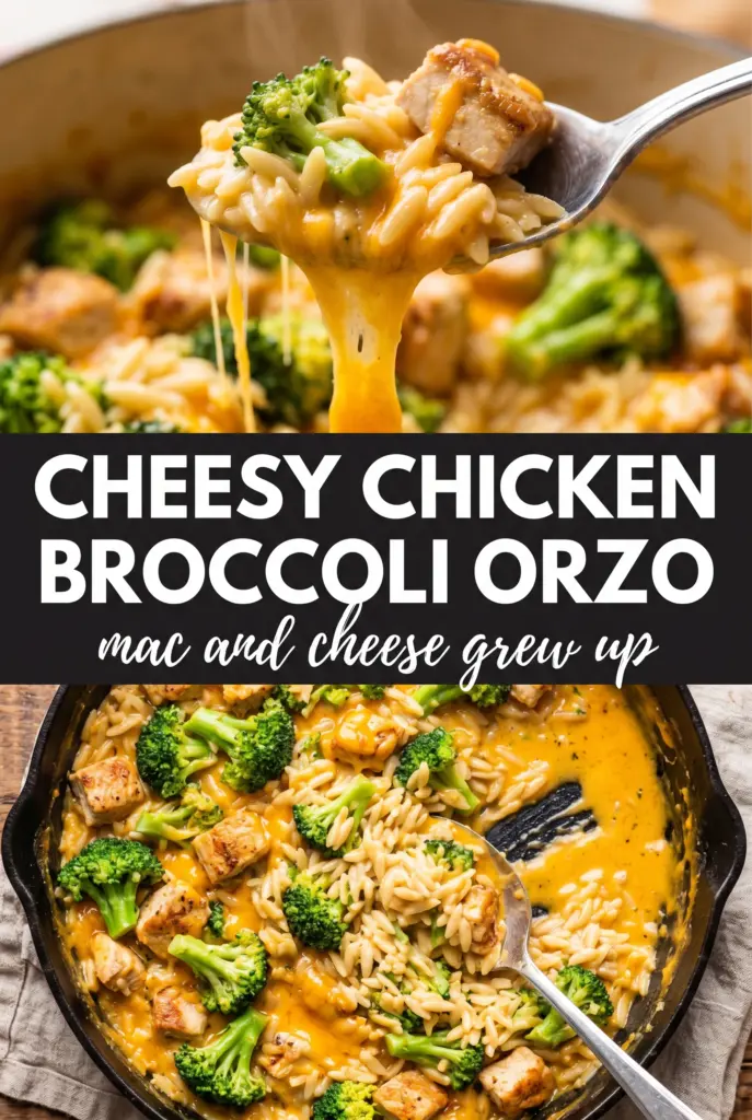 Cheesy Chicken Broccoli Orzo