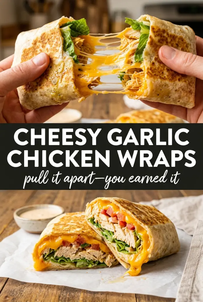 Cheesy Garlic Chicken Wraps