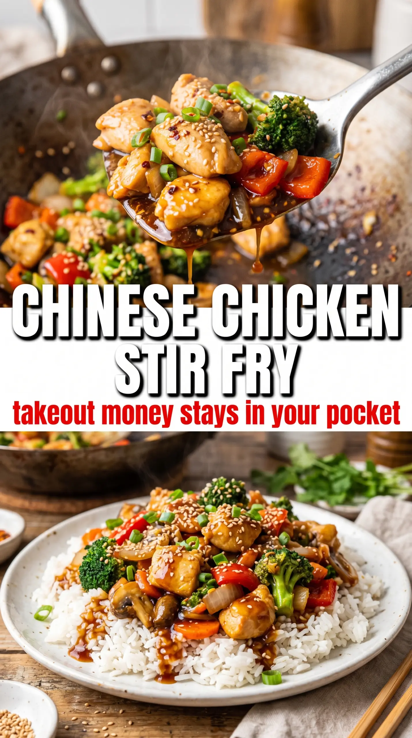 Chinese Chicken Stir Fry glossy colorful