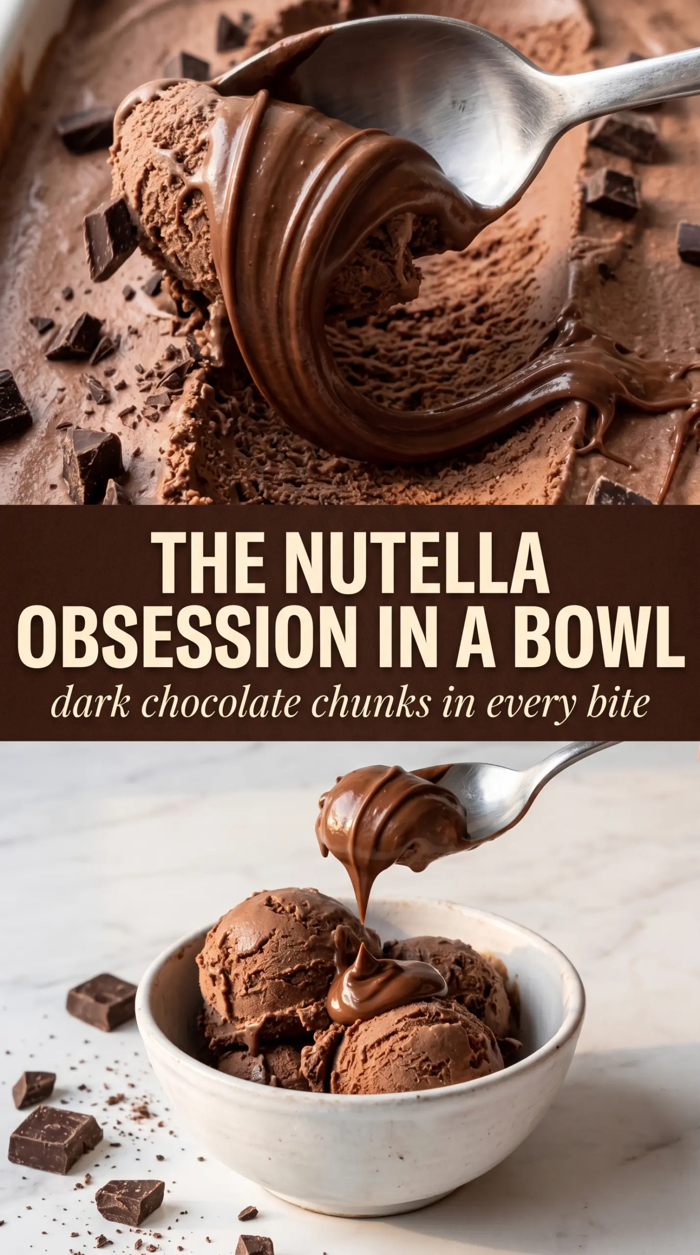 Chocolate Chunk Nutella Ice Cream creamy chocolate hazelnut