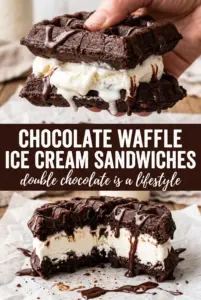 Chocolate Waffle Ice Cream Sandwiches