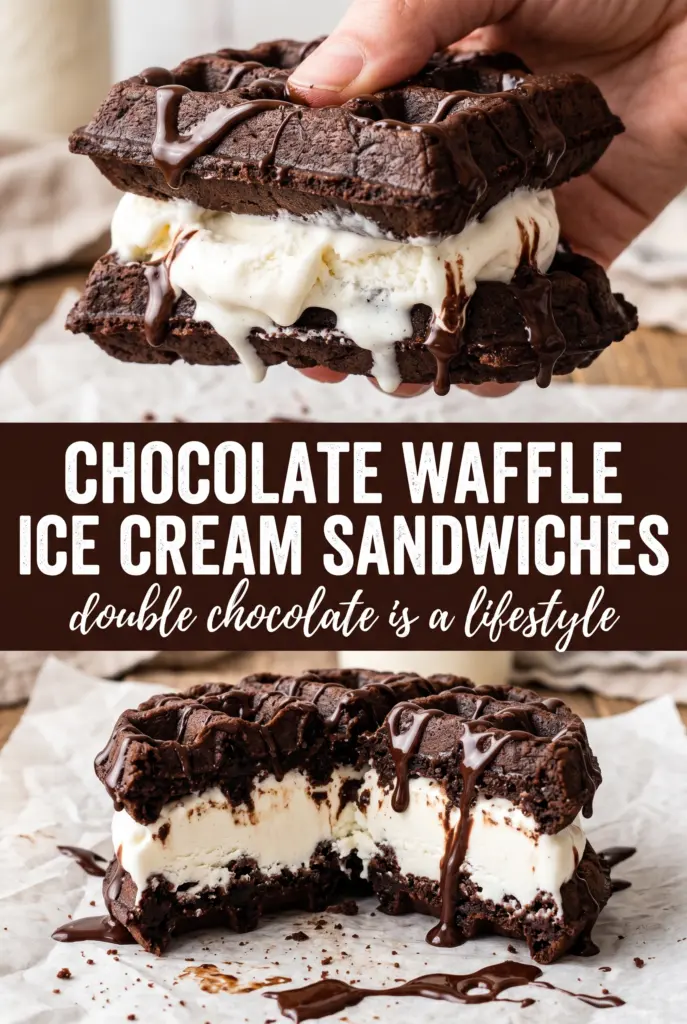 Chocolate Waffle Ice Cream Sandwiches
