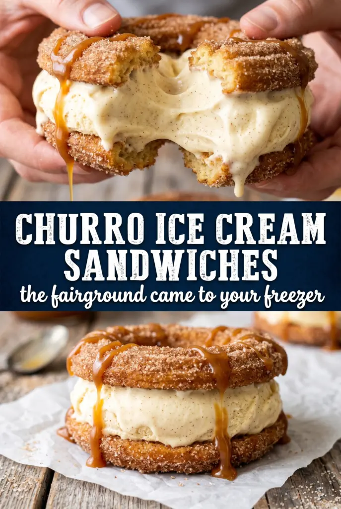 Churro Ice Cream Sandwiches