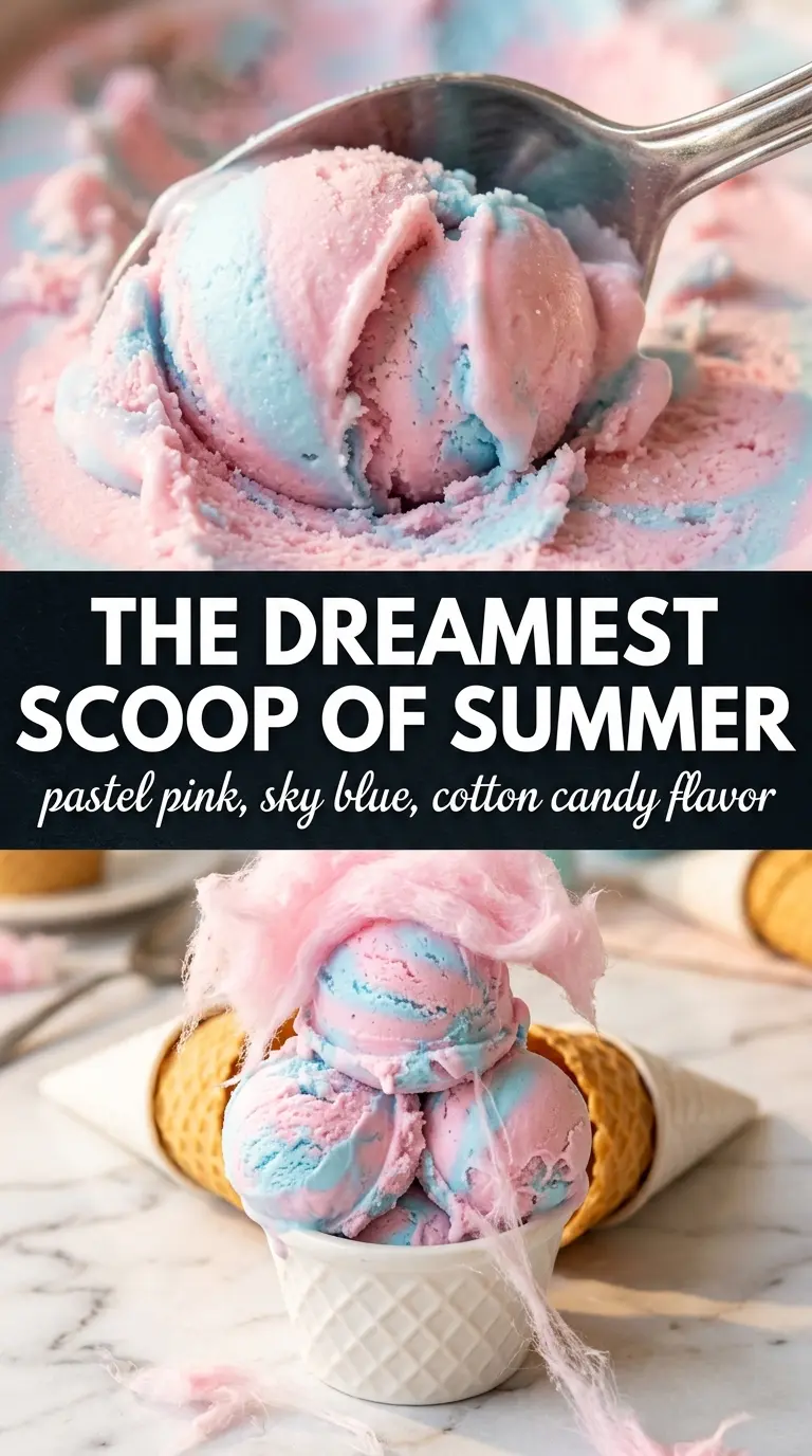 Cotton Candy Ice Cream pink blue swirls