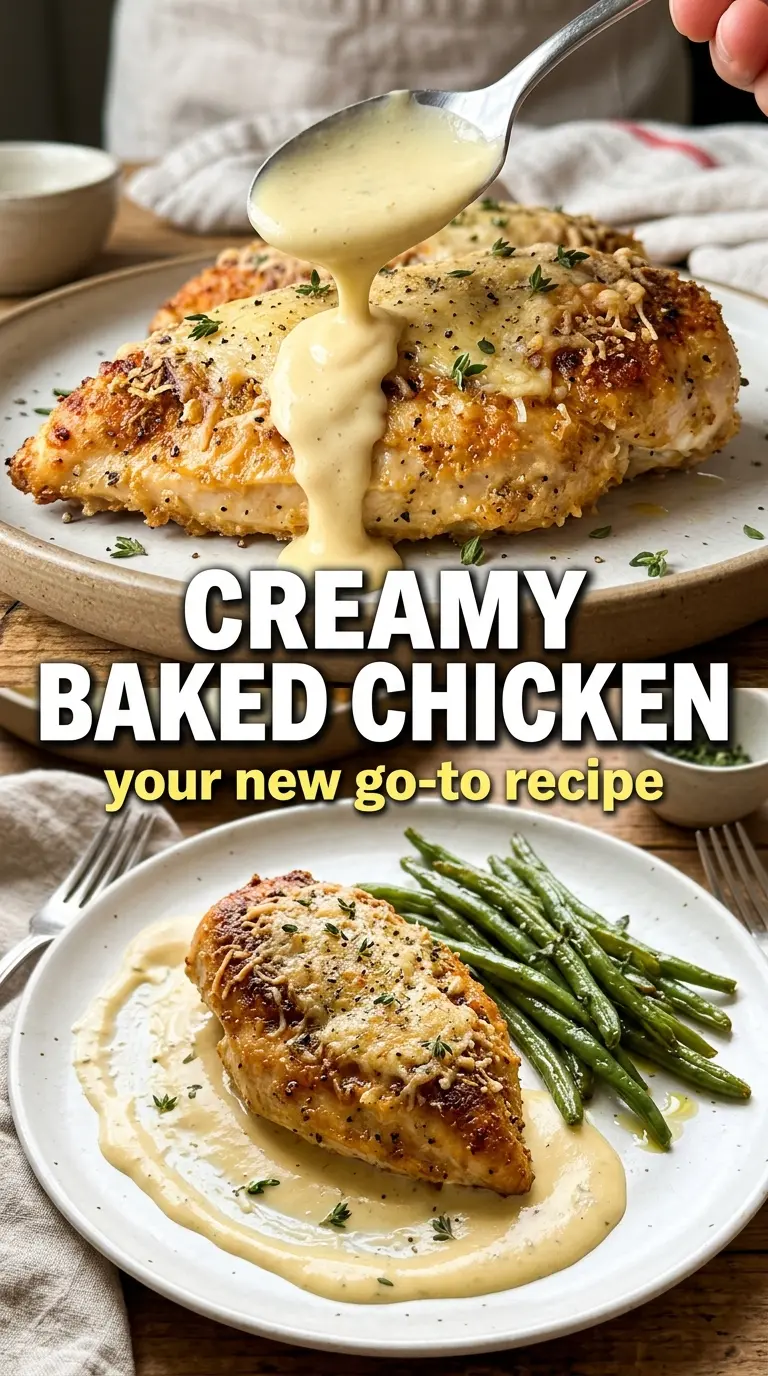 Creamy Baked Chicken Breasts golden bubbly