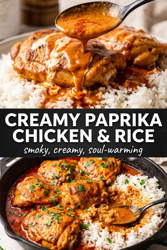 Creamy Paprika Chicken with Rice