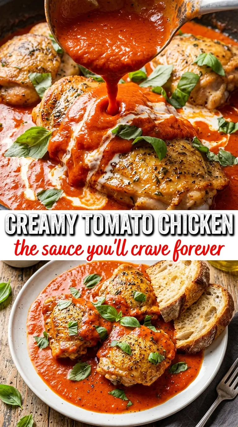 Creamy Tomato Chicken rosy sauce basil