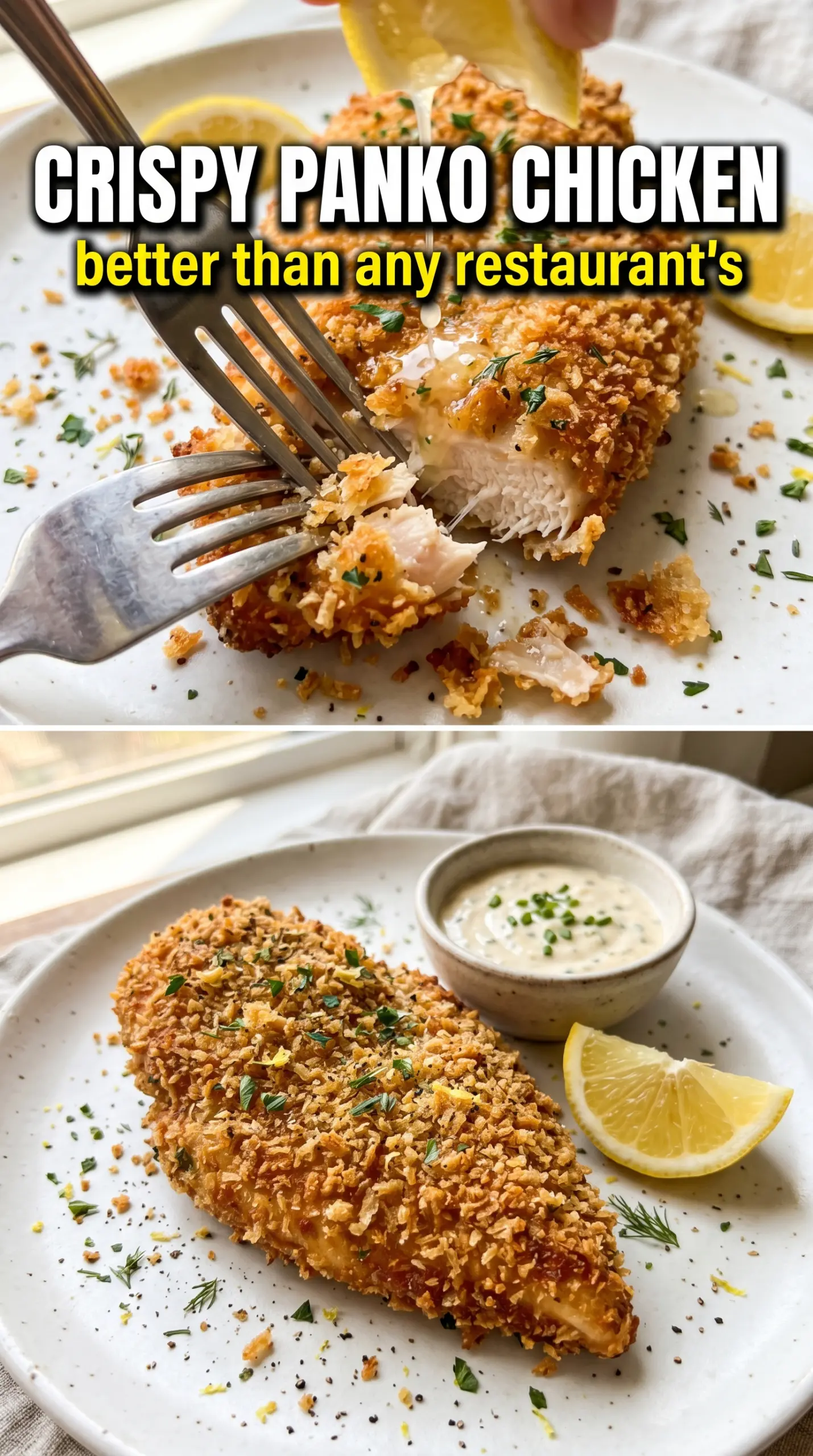 Crispy Panko Crusted Chicken Breasts golden crunchy