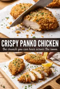 Crispy Panko Crusted Chicken Breasts