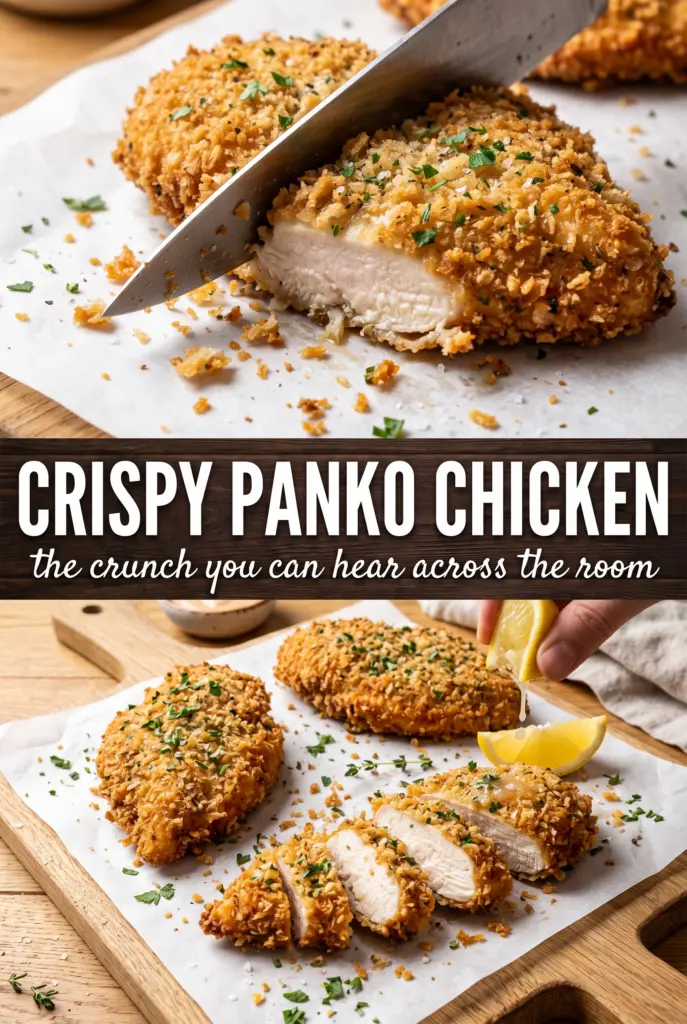 Crispy Panko Crusted Chicken Breasts