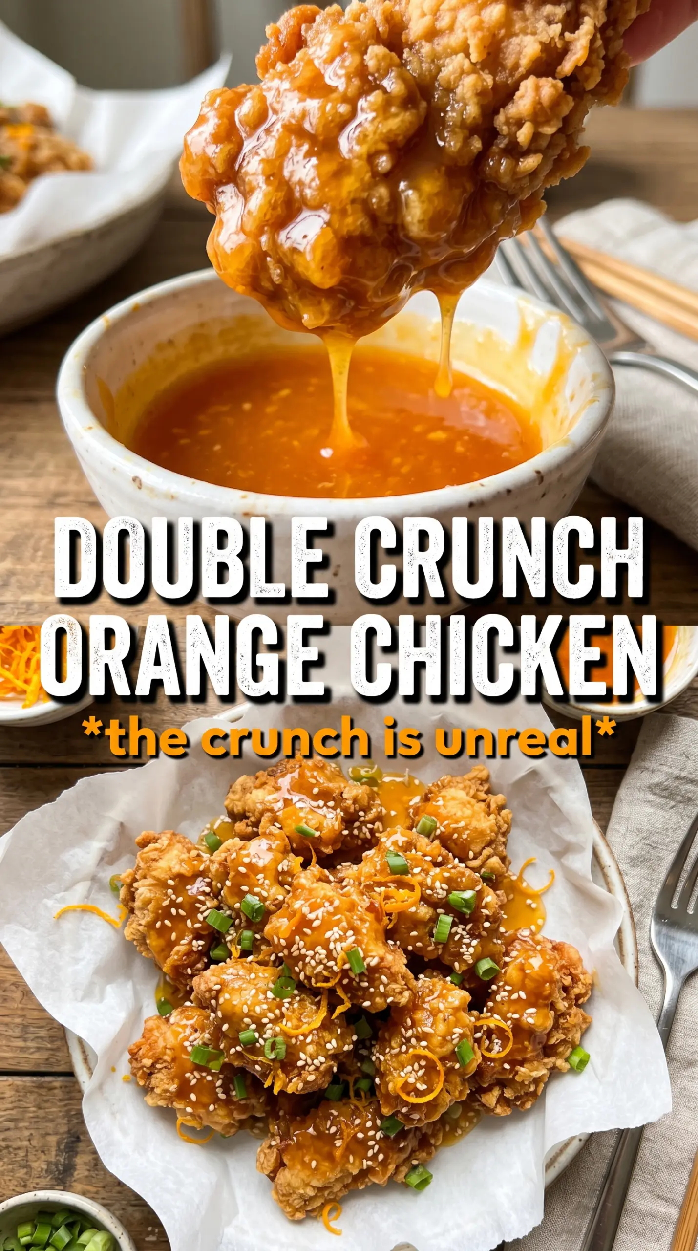 Double Crunch Orange Chicken crispy orange sauce