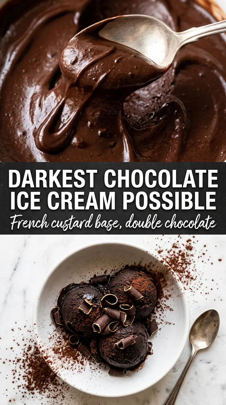 French-Style Double Chocolate Ice Cream dark fudgy silky