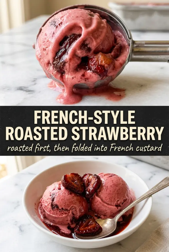 French-Style Roasted Strawberry Ice Cream
