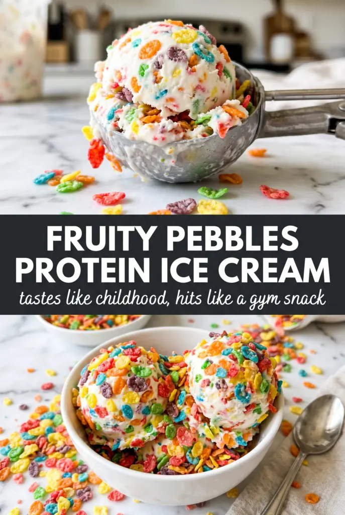 Fruity Pebbles Protein Ice Cream
