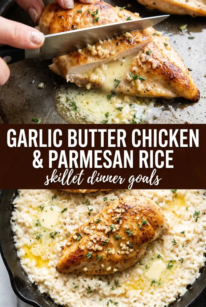 Garlic Butter Chicken with Parmesan Rice
