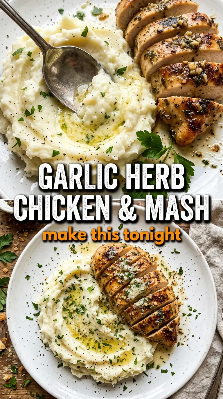 Garlic Herb Chicken Breast with Mashed Potatoes creamy savory