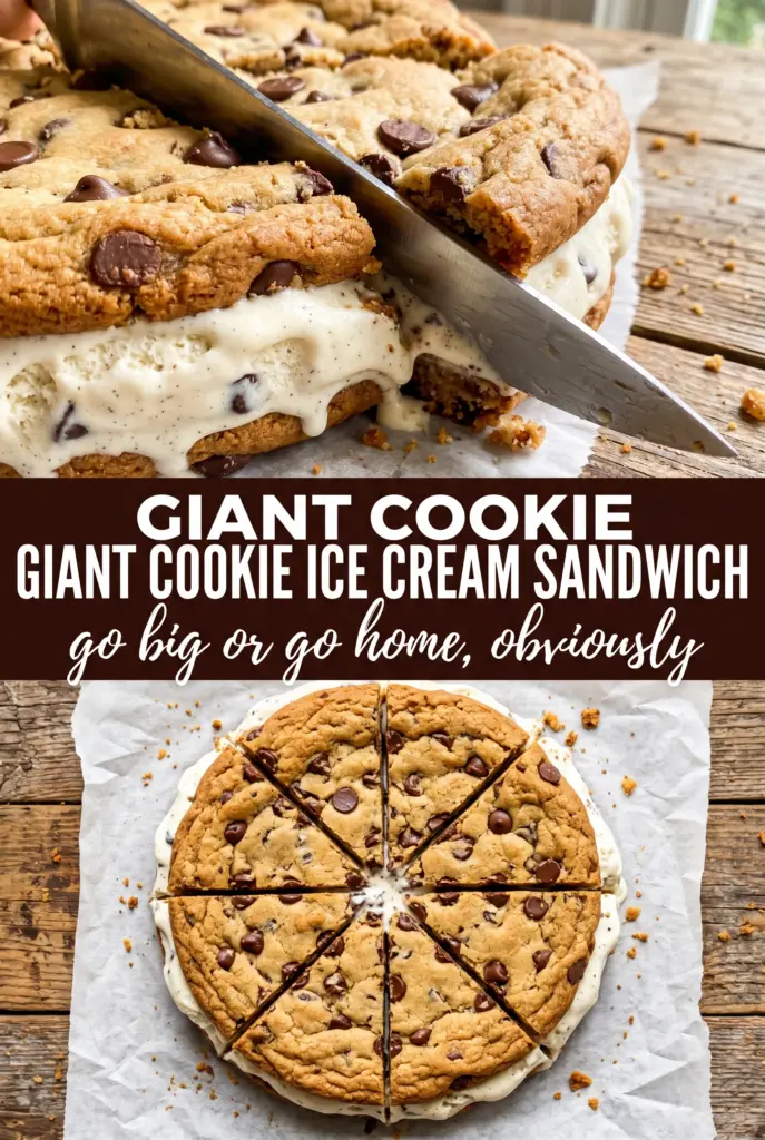 Giant Cookie Ice Cream Sandwiches