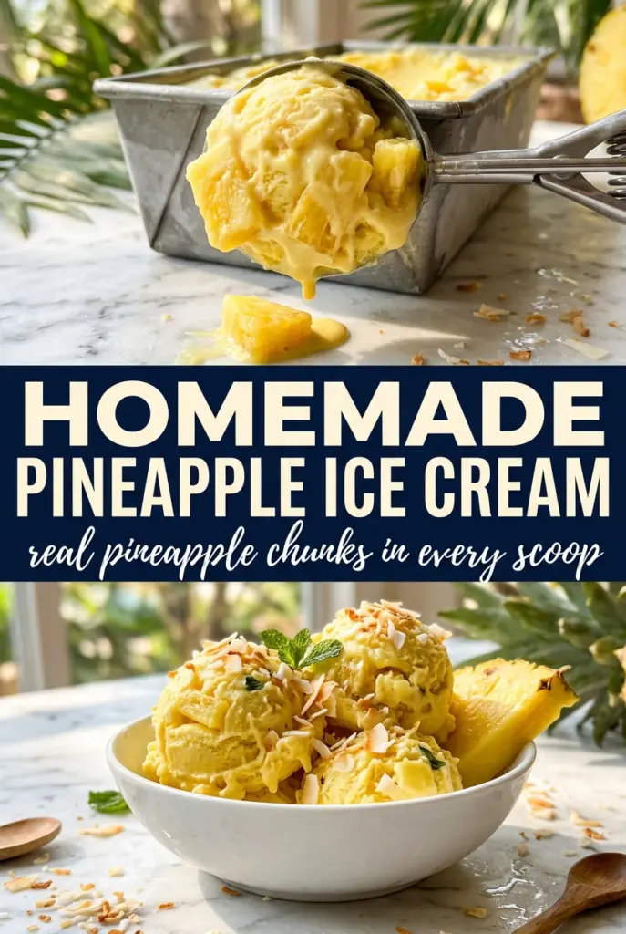 Homemade Pineapple Ice Cream
