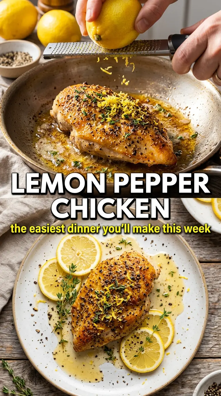 Lemon pepper chicken bright citrus, golden crust