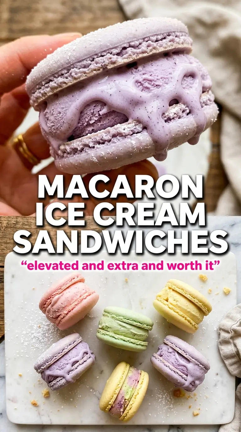Macaron Ice Cream Sandwiches jewel-bright frozen dessert